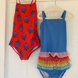 Two Hanna Anderson One Piece Bathing Swim Suits Size 4